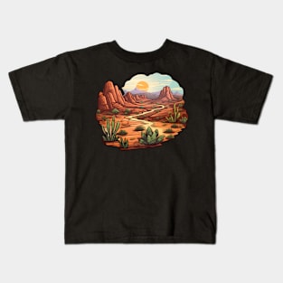 Southwest Desert Scene Kids T-Shirt